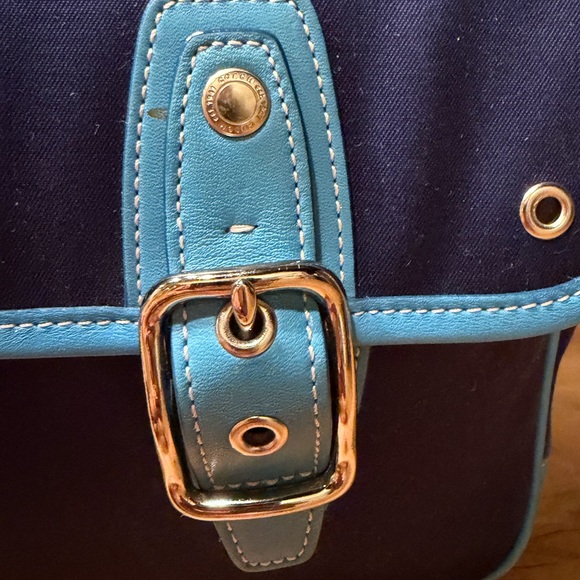 Coach Hamptons Twill Garden Tote Bag #6734 - Deep Marine Navy Blue - Picture 8 of 16